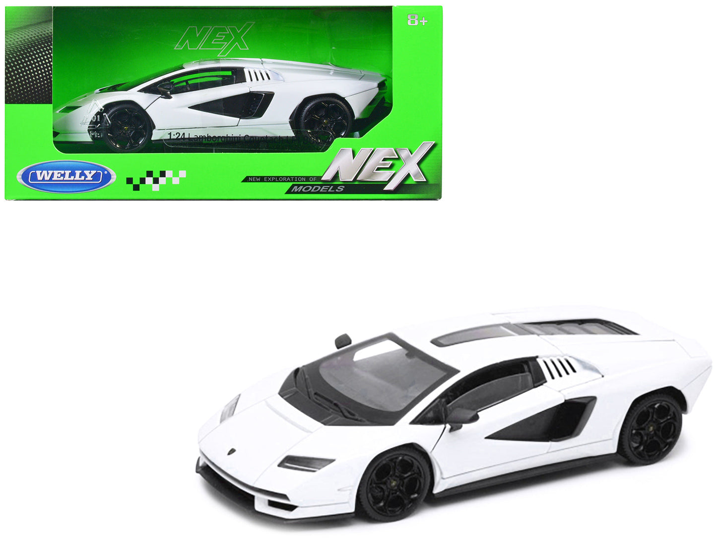 Lamborghini Countach LPI 800-4 White "NEX Models" Series 1/24 Diecast Model Car by Welly  free shipping USA