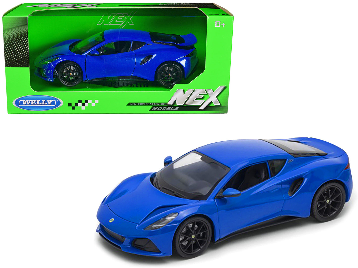 Lotus Emira Blue Metallic "NEX Models" Series 1/24 Diecast Model Car by Welly  free shipping USA