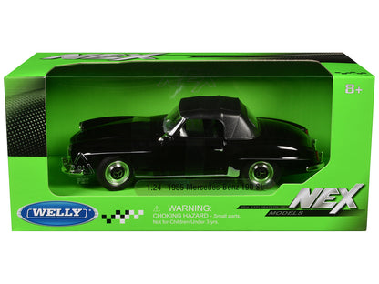 1955 Mercedes-Benz 190 SL (Closed Roof) Black "NEX Models" Series 1/24 Diecast Model Car by Welly  free shipping USA