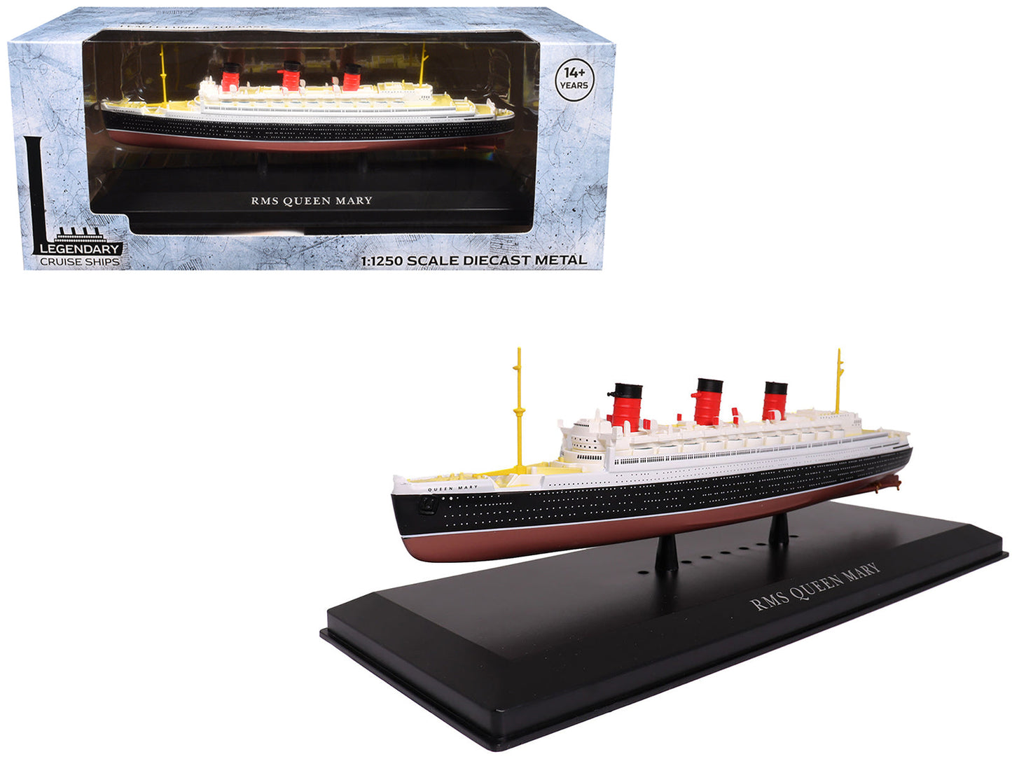 RMS Queen Mary Passenger Ship 1/1250 Diecast Model by Legendary Cruise Ships  free shipping USA