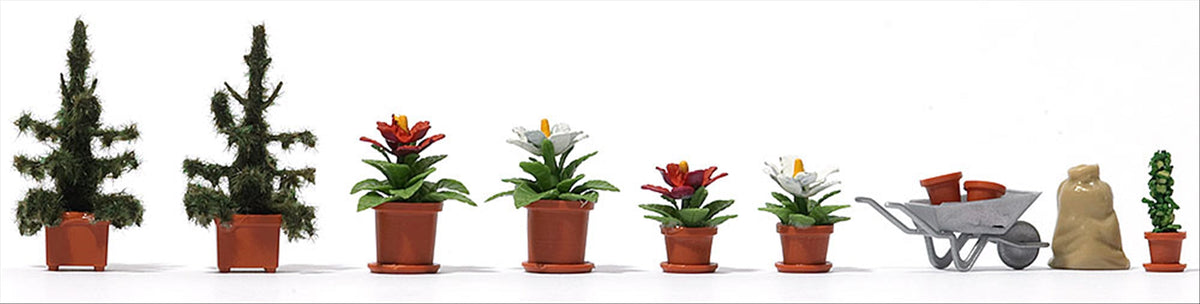 Busch 1235 HO Scale Christmas Poinsettia Flower Set