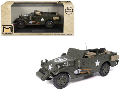 White M3 Scout Car Olive Drab "United States Army" 1/43 Diecast Model by Militaria Die Cast  free shipping USA