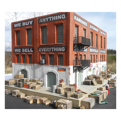 Downtown Deco 1073 HO Scale Ramones Storage and Salvage -- Cast Hydrocal Kit