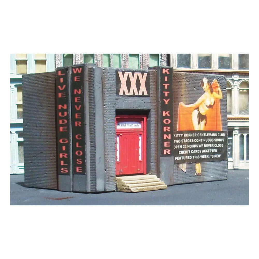 Downtown Deco 2015 N Scale Kitty Corner -- Kit (Adult theme signs)