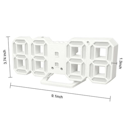 Digital 3D LED Wall/Desk Clock Alarm Big Digits Auto Brightness USB _mkpt44 by Js House