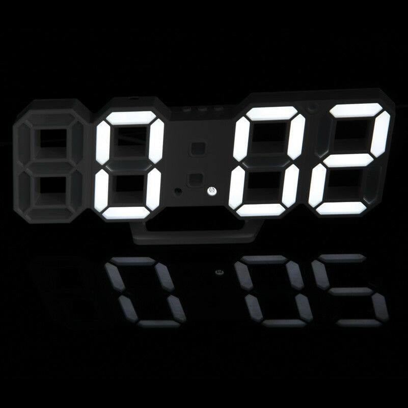 Digital 3D LED Wall/Desk Clock Alarm Big Digits Auto Brightness USB _mkpt44 by Js House