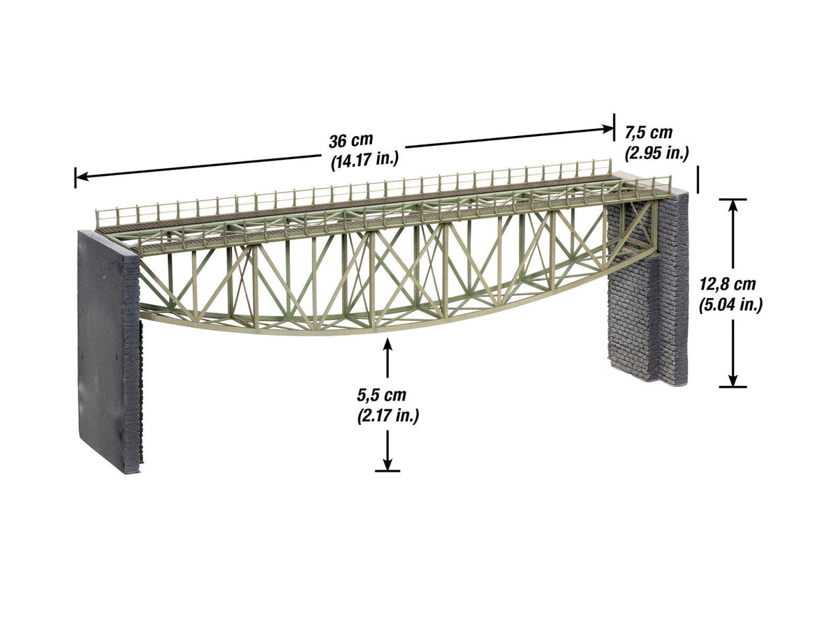 Noch 67027 HO Scale Steel Fishbelly Truss Bridge Laser-Cut Kit