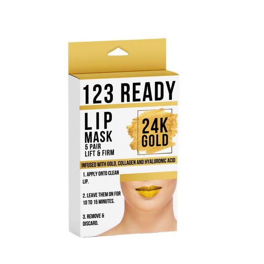 123 Ready 24K GOLD LIFT & FIRM GEL LIP PATCHES 5 PC by ZAQ Skin & Body
