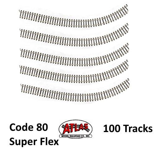 Atlas 2500 N Code 80 Super-Flex Track (100) (Black Ties / Nickel Silver Rail)