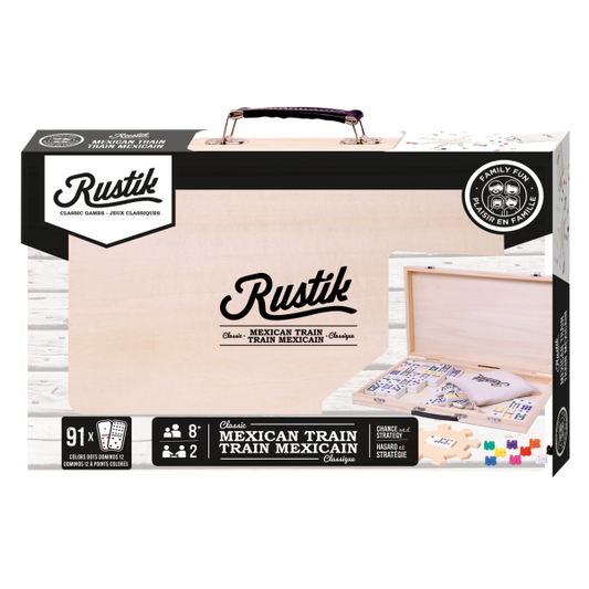 Rustik Deluxe Wood Case: Mexican Train Game