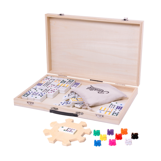 Rustik Deluxe Wood Case: Mexican Train Game