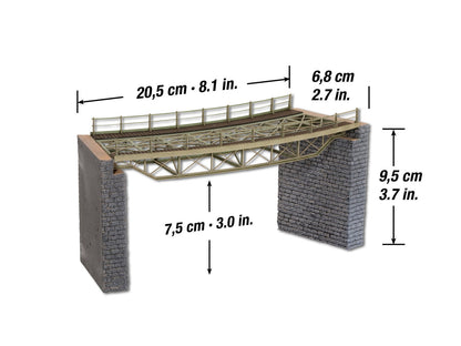 Noch 67025 HO Scale Curved Steel Deck Truss Bridge Laser-Cut Kit