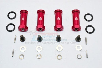 GPM ALLOY HEX ADAPTOR +25MM TRAXXAS SLASH 4X4 RED