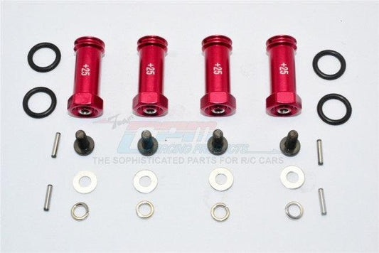 GPM ALLOY HEX ADAPTOR +25MM TRAXXAS SLASH 4X4 RED