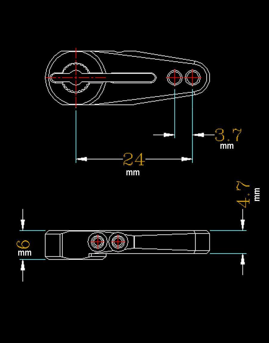 Powerhobby 25T Aluminum Clamping Servo Horn Red