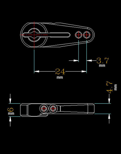 Powerhobby 25T Aluminum Clamping Servo Horn Red