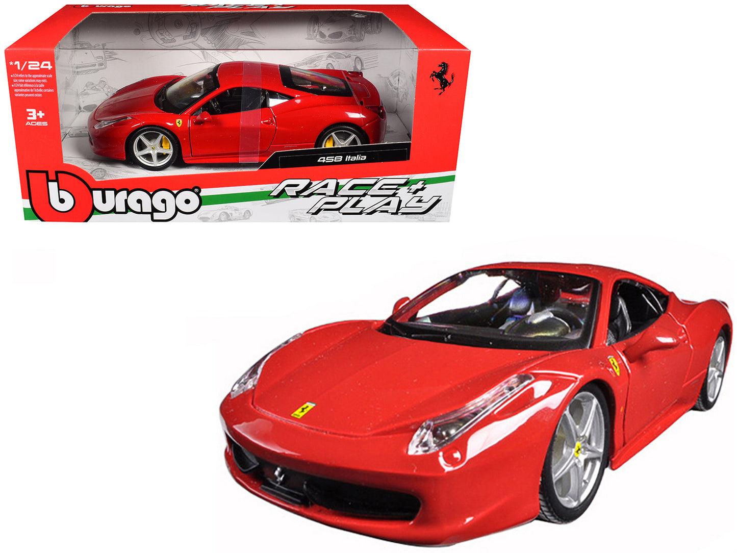 Ferrari 458 Italia Red 1/24 Diecast Model Car by Bburago  free shipping USA