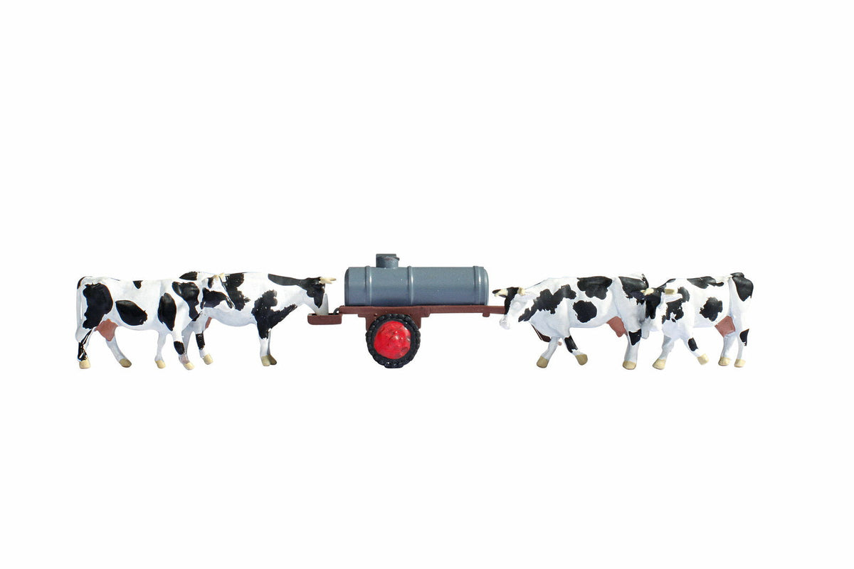 Noch 16658 HO Scale Cows at a Water Trough Figure Set