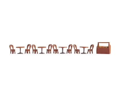 Noch 14824 HO Scale Coffee Shop Tables & Chairs Set