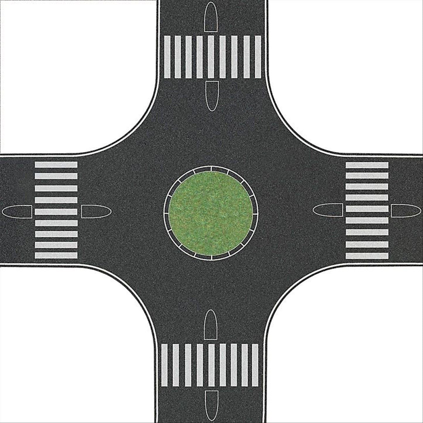 Busch 1101 HO Scale 4-Way Roundabout Roadway, Self-Adhesive