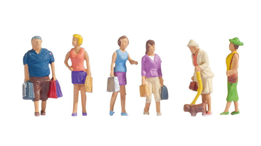 Noch 15518 HO Scale Shoppers Figure Set, 6-Pack