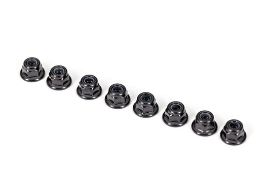 Traxxas 2744x 3 mm Flanged Nylon Black Locking Nuts (8) Sledge