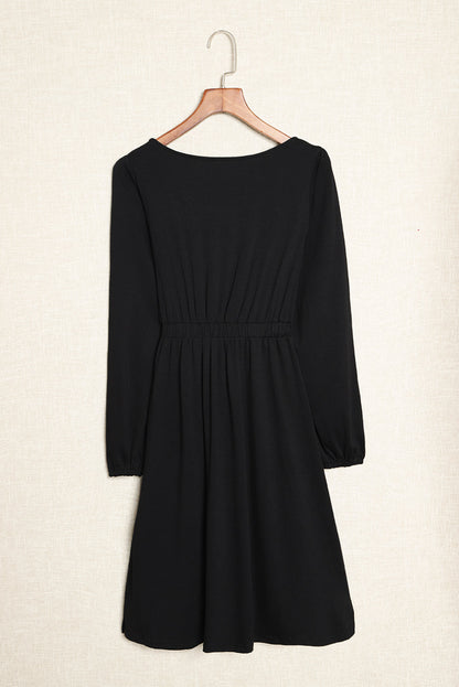 Julianna Button Up High Waist Long Sleeve Dress. by Poppy Lee Lane