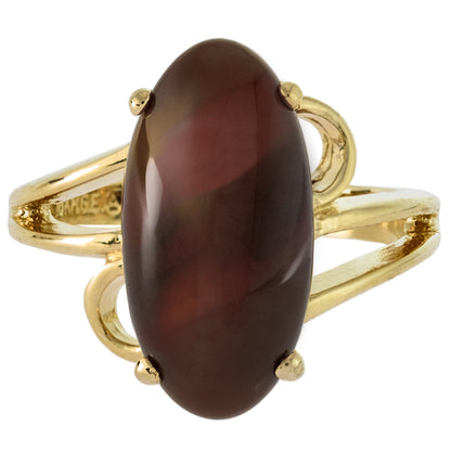 Vintage Ring Genuine Onyx 18k White Gold Electroplated Cocktail Ring Made in USA by PVD Vintage Jewelry