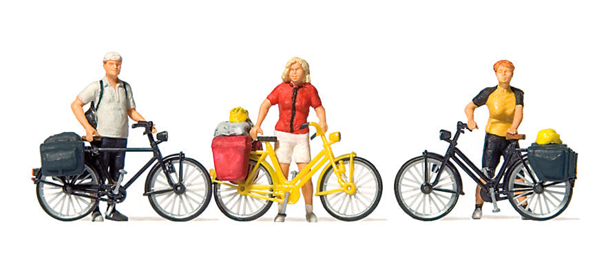 Preiser 10643 HO Scale Standing Cyclists in Sportswear Set 1