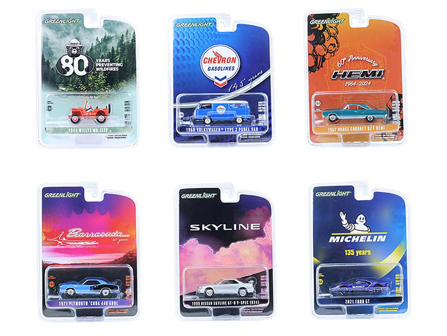 "Anniversary Collection" Set of 6 pieces Series 17 1/64 Diecast Model Cars by Greenlight  free shipping USA