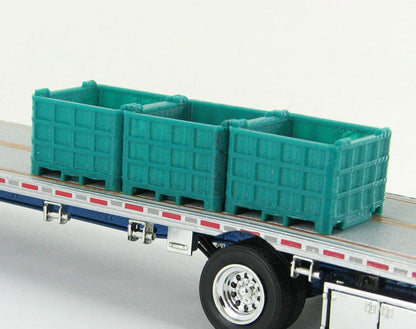 3D To Scale 50-252-BG 1/50 Plastic Bin Pallet, Bluegreen 3-Pack