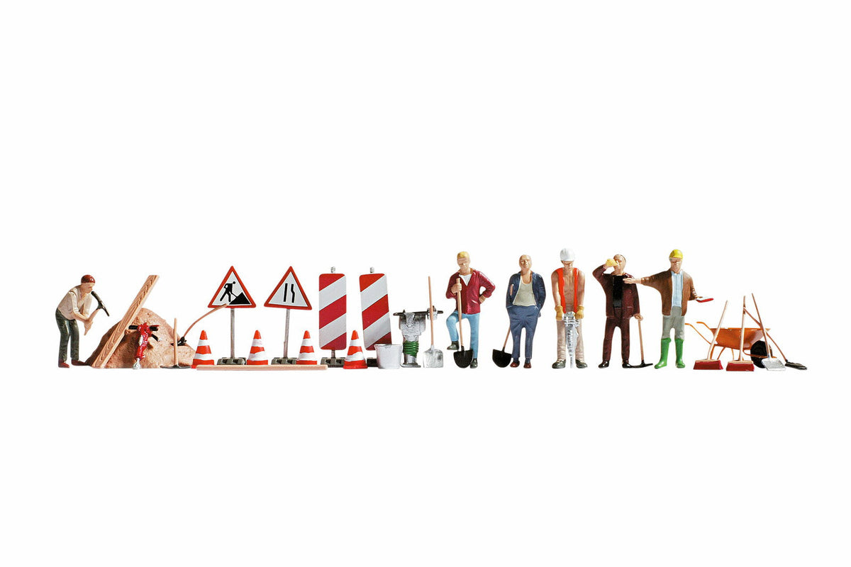 Noch 15111 HO Scale Construction Workers & Tools Set, 6 fig