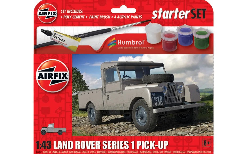 Airfix 55012 1/43 Land Rover Series 1 Pickup Truck Small Starter Set w/paint & g