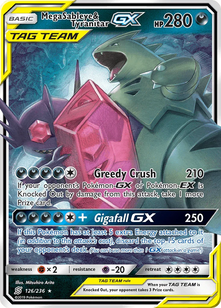 Mega Sableye & Tyranitar GX (126/236) [Sun & Moon: Unified Minds]