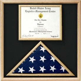 US Marine Corp Flag and Certificate Display Case/ award case.