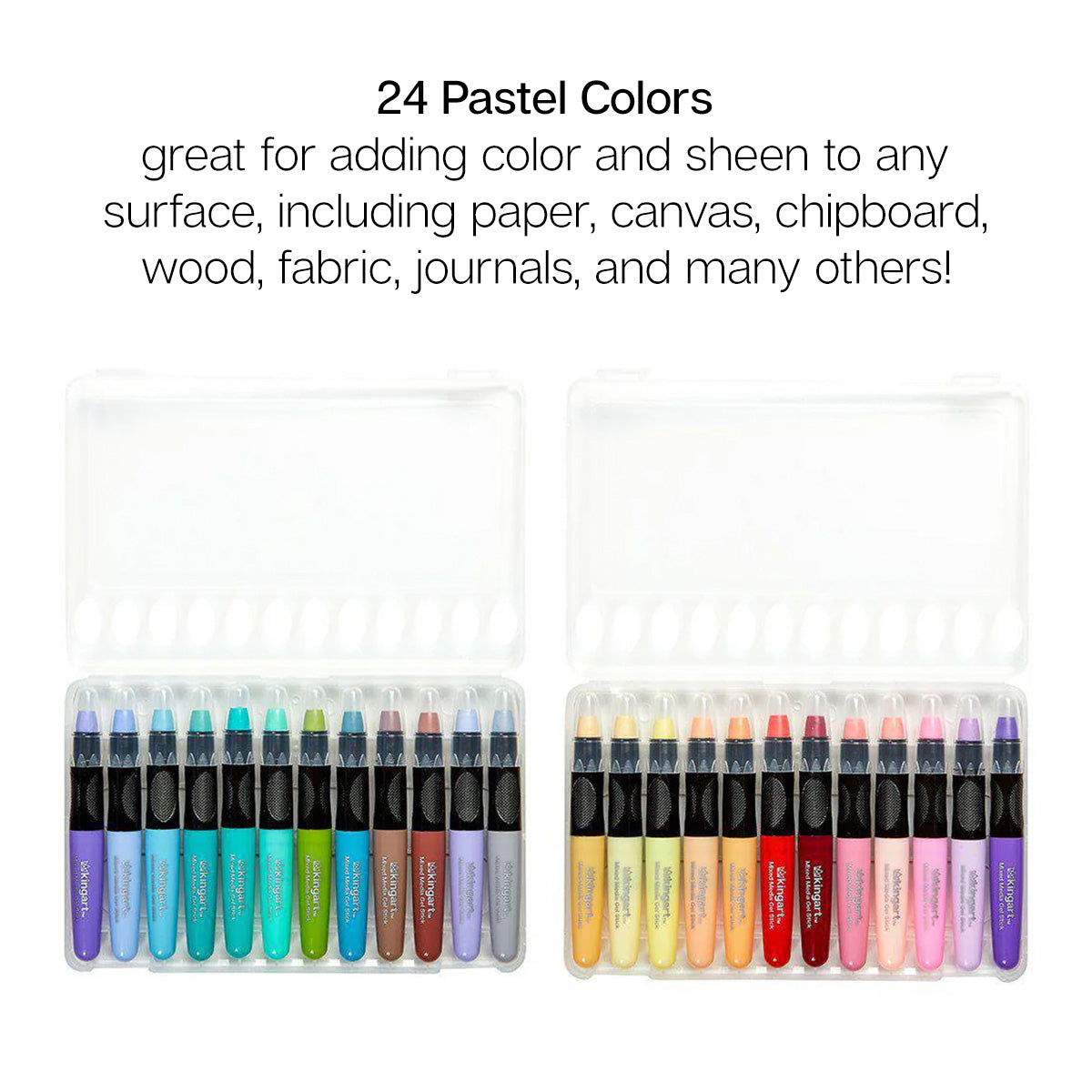 Mixed Media Gel Stick Crayons - 24 Pastel Colors