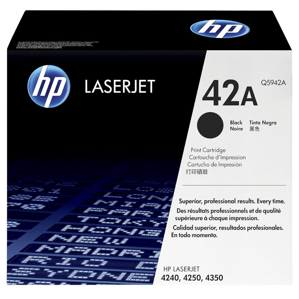 New, Pre-Owned - HP 42A Standard Yield Black LaserJet Toner Cartridge, Q5942A