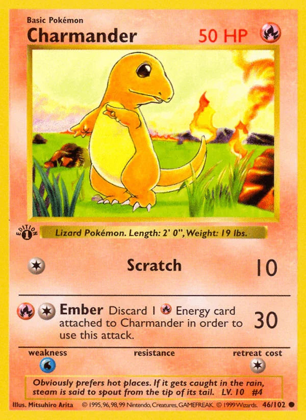 Charmander (46/102) (Shadowless) [Base Set 1st Edition]
