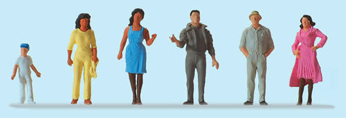 Preiser 14045 HO Scale Pedestrians Passers-By pkg(6)