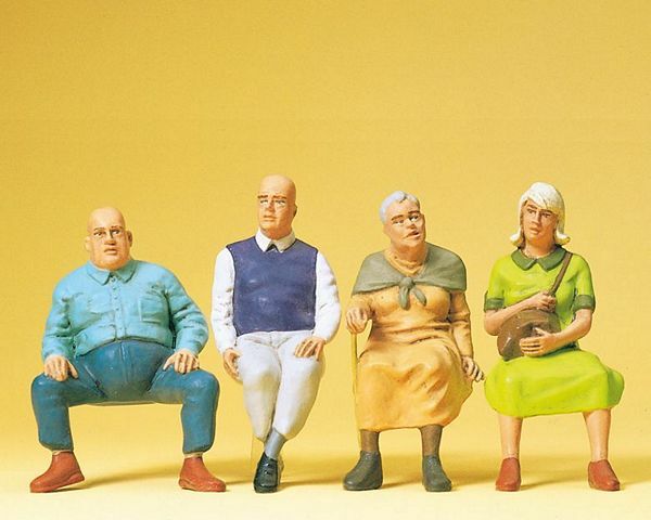 Preiser 45122 G Scale Seated Travellers Figure Set