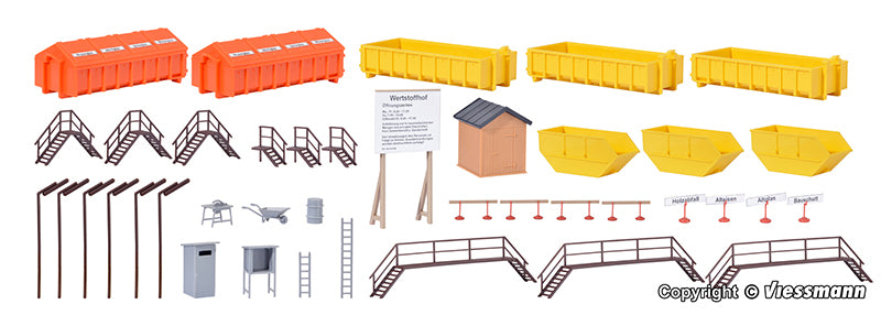 Kibri 38155 1/87 Recycling Center Accessory Set, Plastic Kit