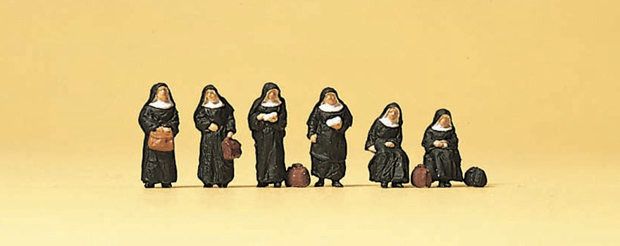 Preiser 79128 N Scale Nuns with Luggage Figure Set (6)