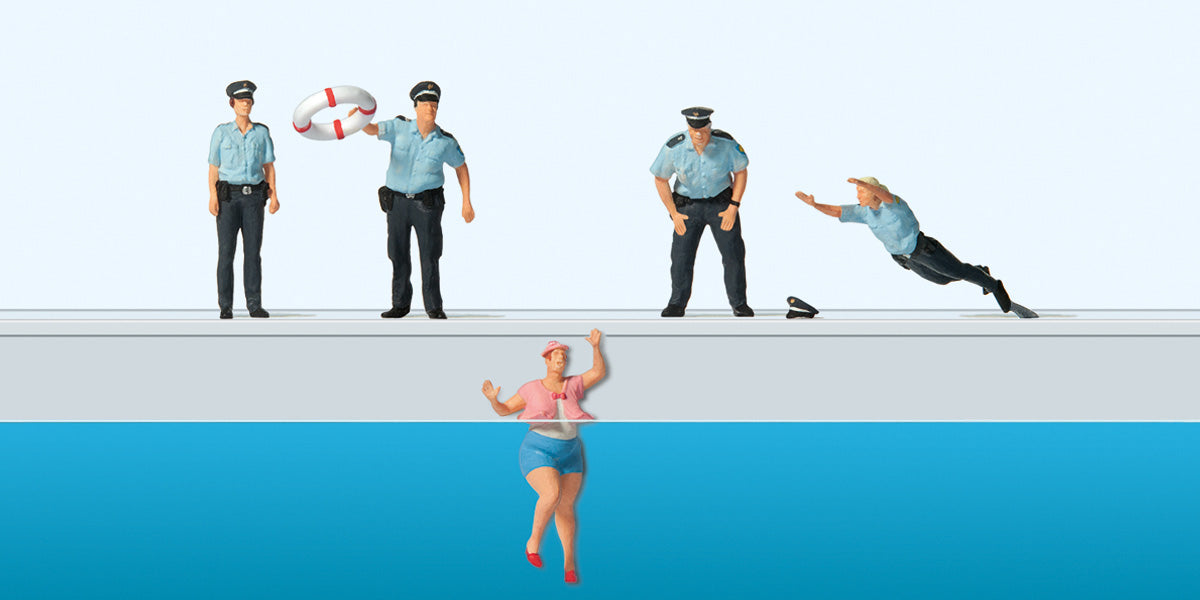 Preiser 10744 HO Scale Water Rescue Figure Set