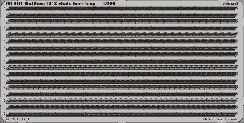 Eduard 99019 1/700 Ship- Railings 45' 3 Chain Bars