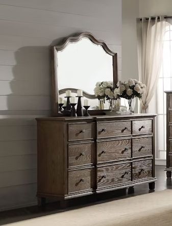 Baudouin - Weathered Mirror - Oak by Couch.com