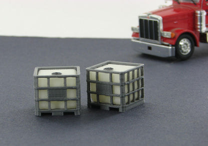 3D To Scale 50-250-GY 1/50 IBC Pallet Tanks, 2-Pack