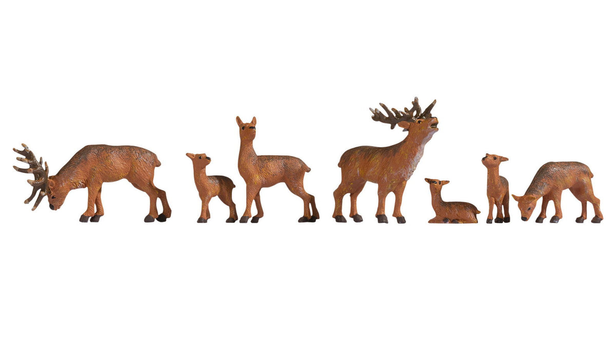 Noch 15732 HO Scale Deer Figure Set, 7 Animals