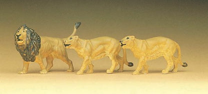 Preiser 20379 HO Scale Animals Lions (1 Male, 2 Females)