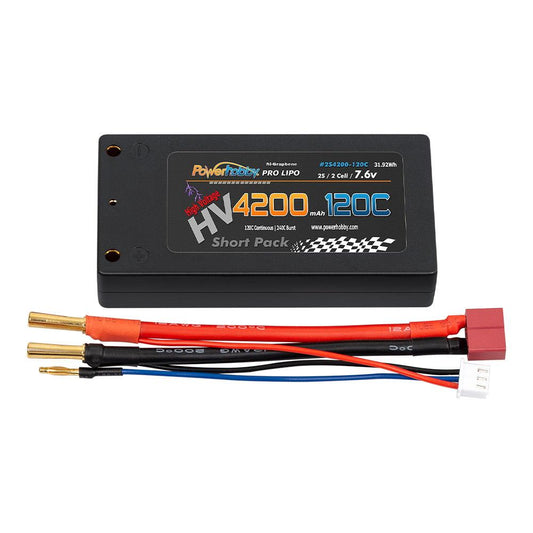 Powerhobby 2S 7.6V HV + Graphene 4200mah 120c Shorty Lipo Battery