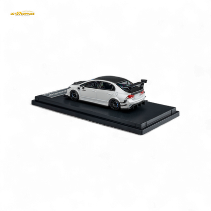 MicroTurbo Honda Civic Type R FD2 Spoon Sports Metallic White 1:64